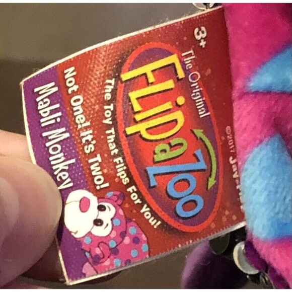 FlipaZoo Flipquin Gugu Panda Mabli Monkey Reversible Sequin Plush Stuffed Toy - Picture 12 of 13